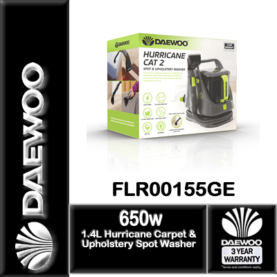 *** In Store Only *** Daewoo FLR00155GE Hurricane 650W 1.4L Carpet & Upholstery Spot Washer - Image 7