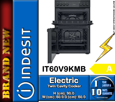Indesit IT60V9KMB Black 60cm Wide Twin Cavity Cooker - Image 3