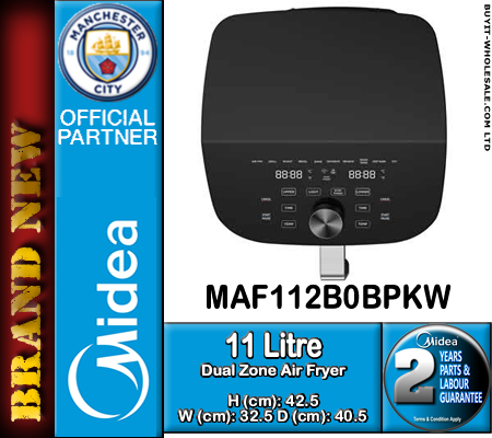 *** In store Only *** Midea MAF112B0BPKW Dual Zone 11 Litre 1900W Air fryer - Image 8