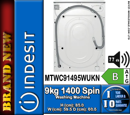Indesit MTWC91495WUKN White 9kg 1400 Spin Washing Machine