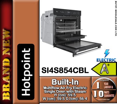 Hotpoint SI4S854CBL Black Class 4 Multiflow Air Fry Electric Single Oven with Steam - Catalytic - Image 3
