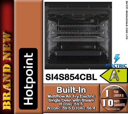 Hotpoint SI4S854CBL Black Class 4 Multiflow Air Fry Electric Single Oven with Steam - Catalytic - Image 4