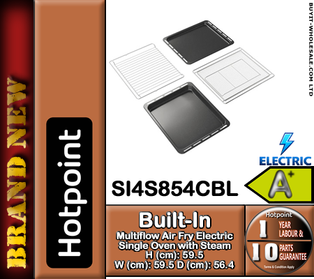 Hotpoint SI4S854CBL Black Class 4 Multiflow Air Fry Electric Single Oven with Steam - Catalytic - Image 6