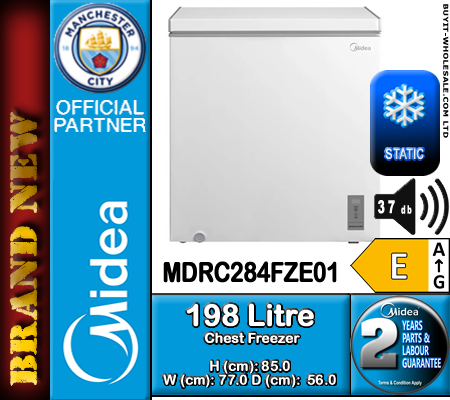 Midea MDRC284FZE01 White 198L Chest Freezer