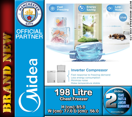 Midea MDRC284FZE01 White 198L Chest Freezer - Image 9