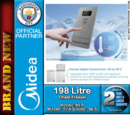 Midea MDRC284FZE01 White 198L Chest Freezer - Image 12