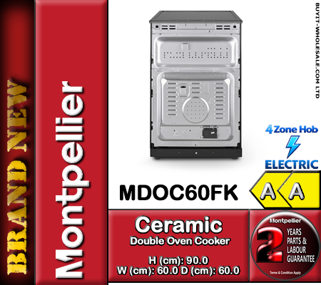 Montpellier MDOC60FK Black 60cm Wide Electric Double Oven Cooker - Image 5
