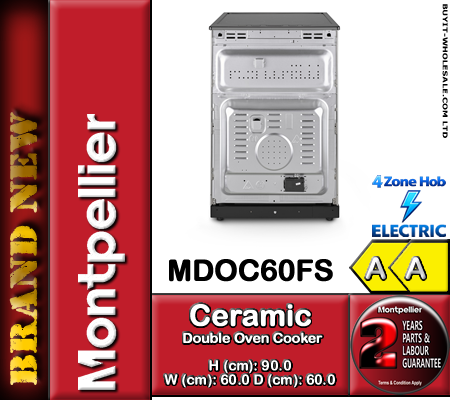 Montpellier MDOC60FS Silver 60cm Wide Electric Double Oven Cooker - Image 4