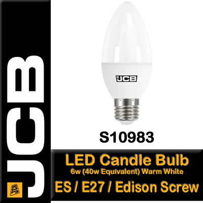 JCB S10983 6W LED candle bulb E27 warm white light