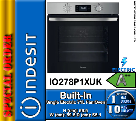 Indesit IO278P1XUK stainless steel single electric fan oven
